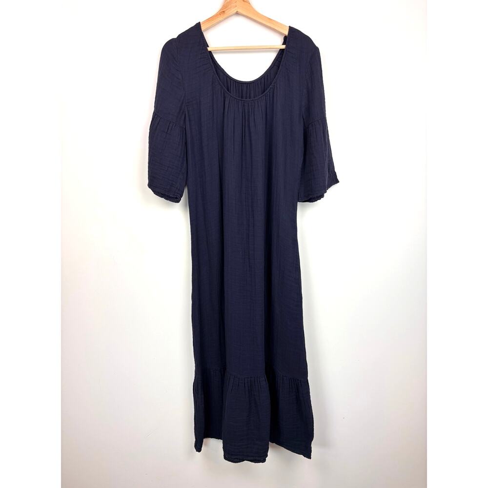 ๐ The White Company Organic Cotton Gauze Maxi Dress | 12 | Navy